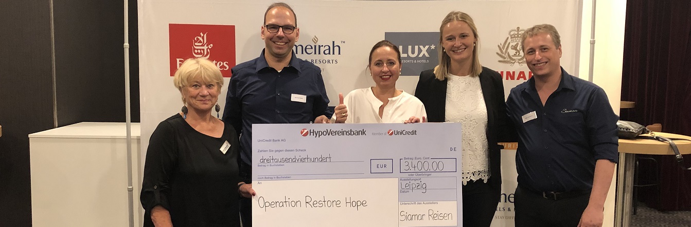 Siamar Reisen Spende an Operation Restore Hope